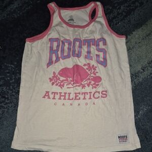 Roots Kids Tank Top - Cream and Pink